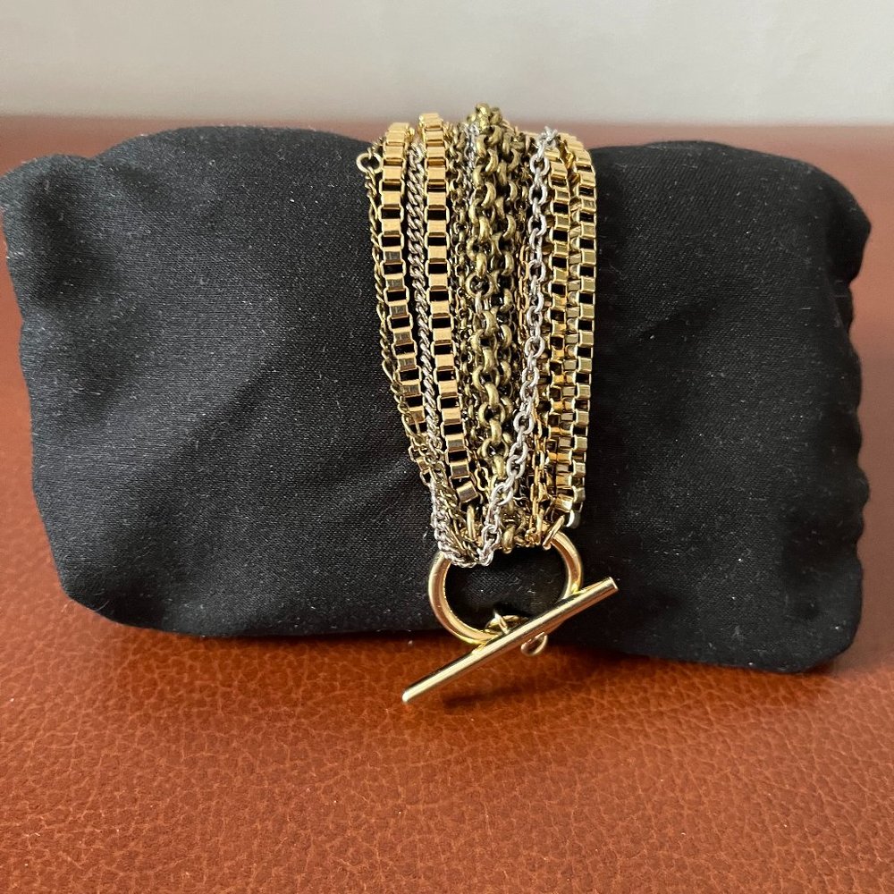 Multi chain toggle bracelet